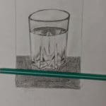 Water glass pencil shading